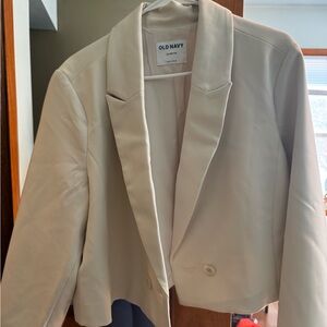Old Navy Cream Tailored Blazer